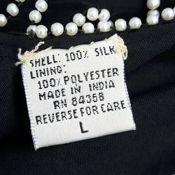 Vintage Beaded Silk Blouse Laurence Kazar Large - Picture 6 of 6